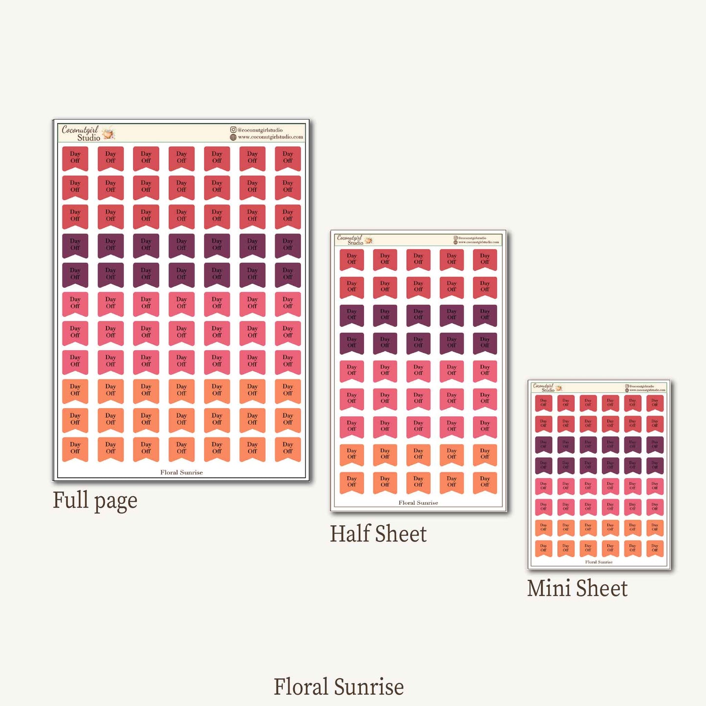 Day Off Page Flag Planner Stickers – Functional Day Off Flags for Journals & Weekly Planners