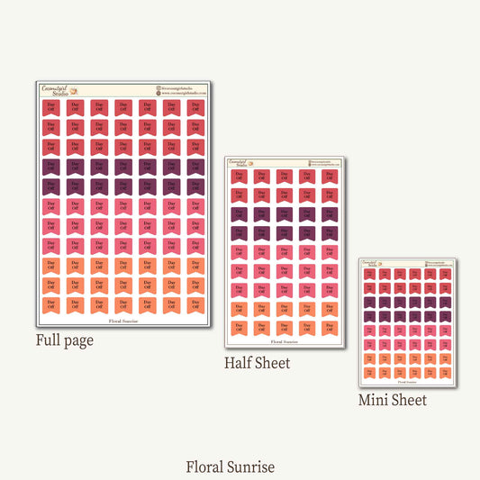 Day Off Page Flag Planner Stickers – Functional Day Off Flags for Journals & Weekly Planners
