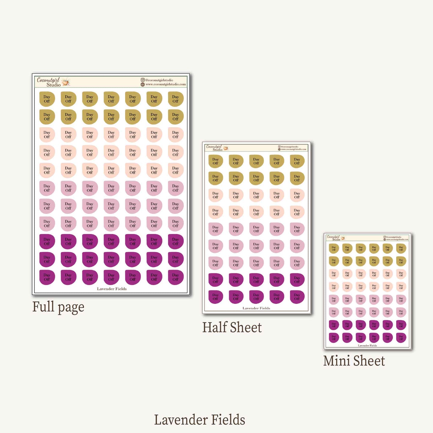 Day Off Planner Stickers – Rounded Corner Day Off Labels for Journals & Weekly Planners