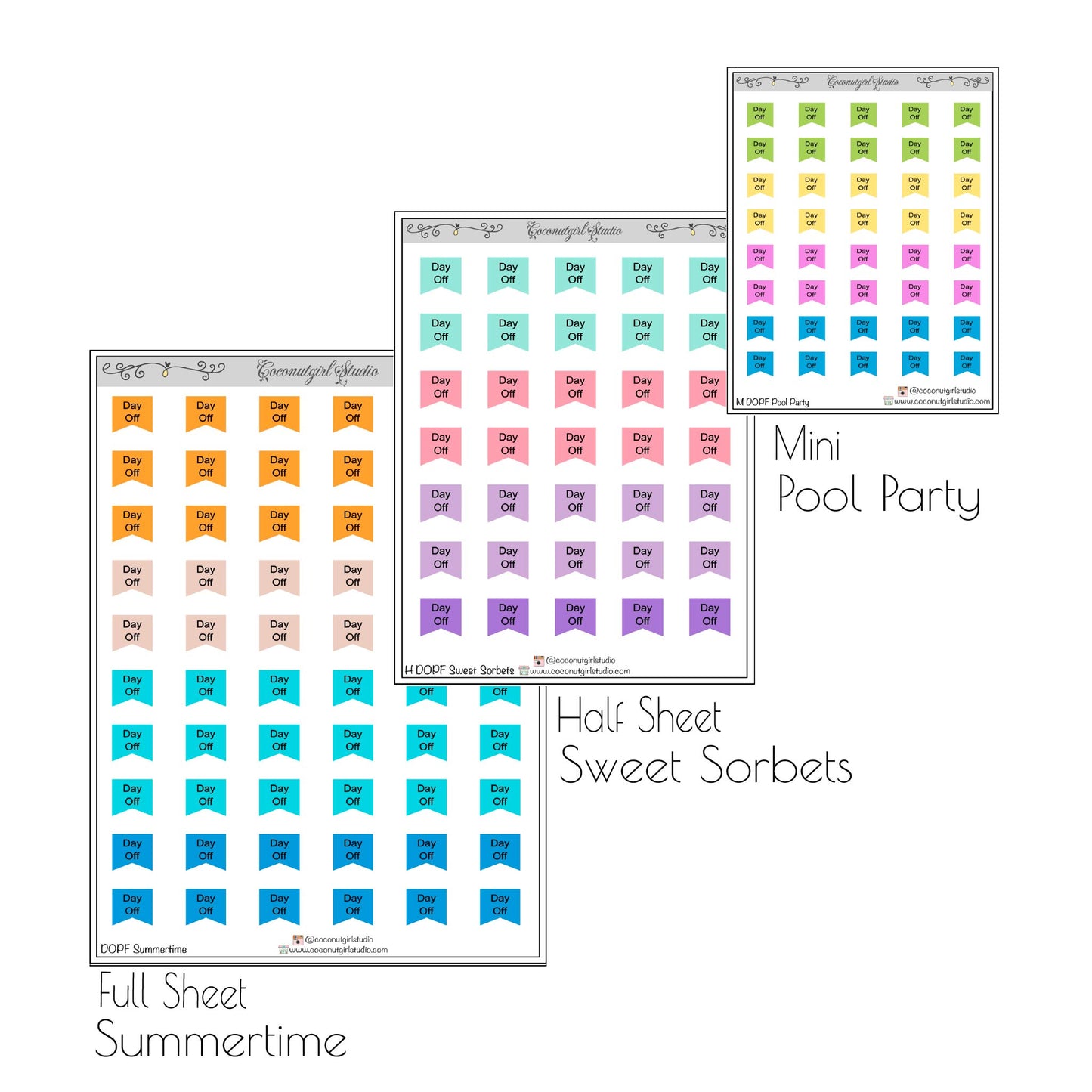 Day Off Page Flag Planner Stickers Work / School