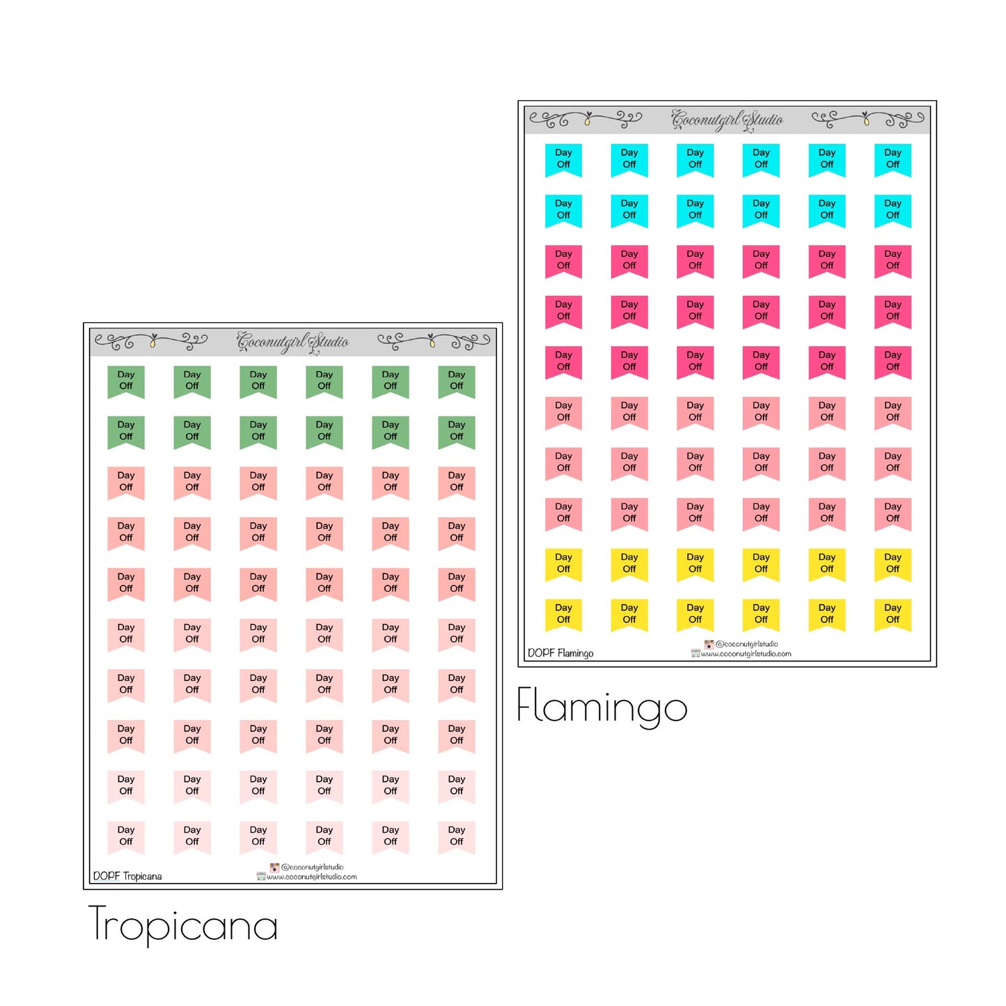 Day Off Page Flag Planner Stickers Work / School