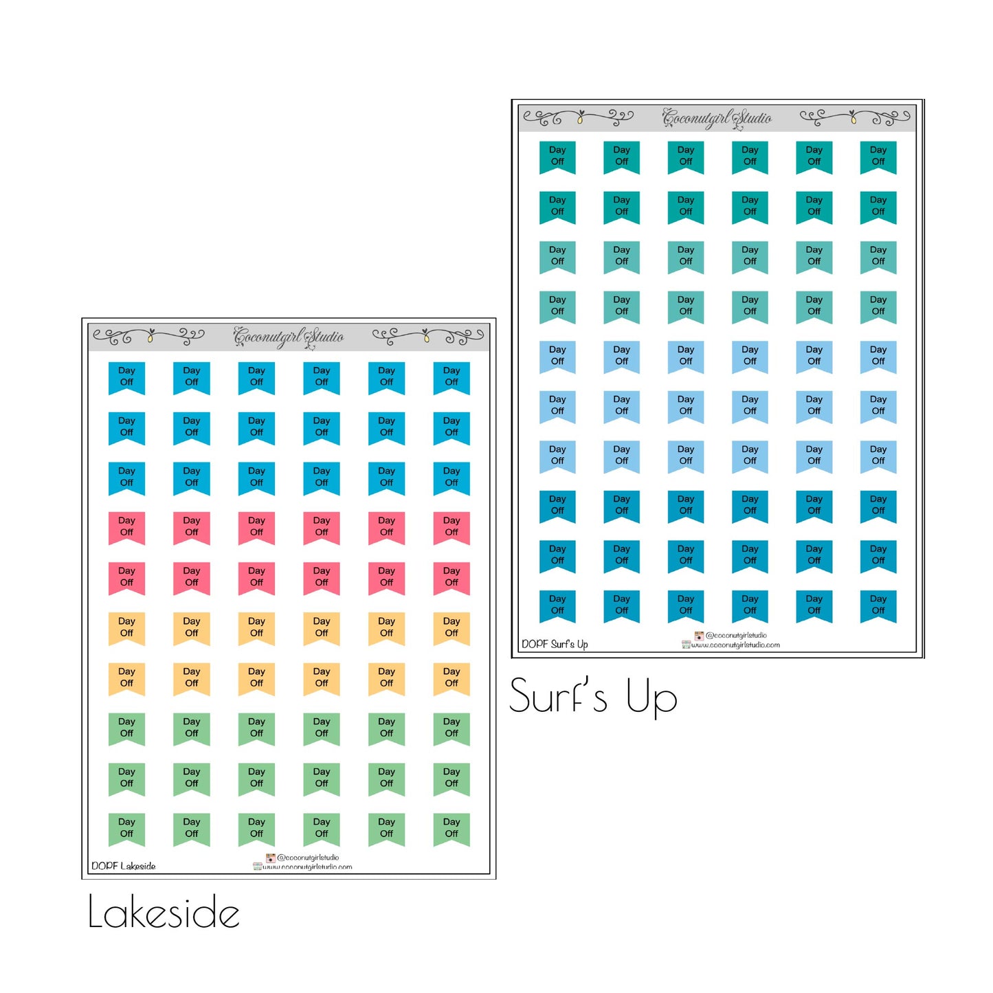Day Off Page Flag Planner Stickers Work / School