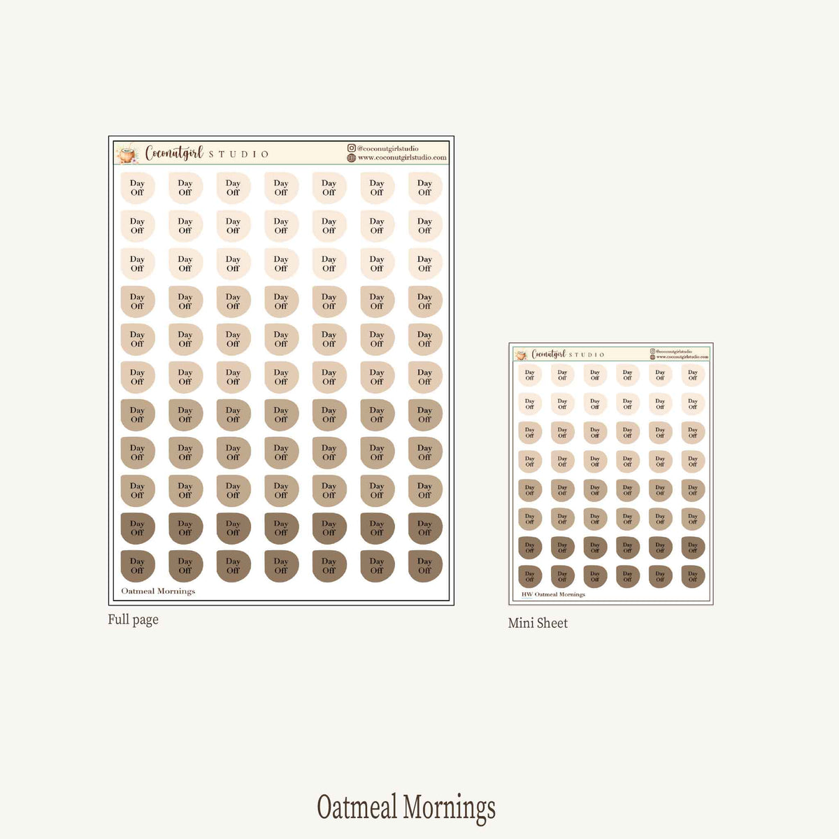 Day Off Planner Stickers – Rounded Corner Day Off Labels for Journals & Weekly Planners