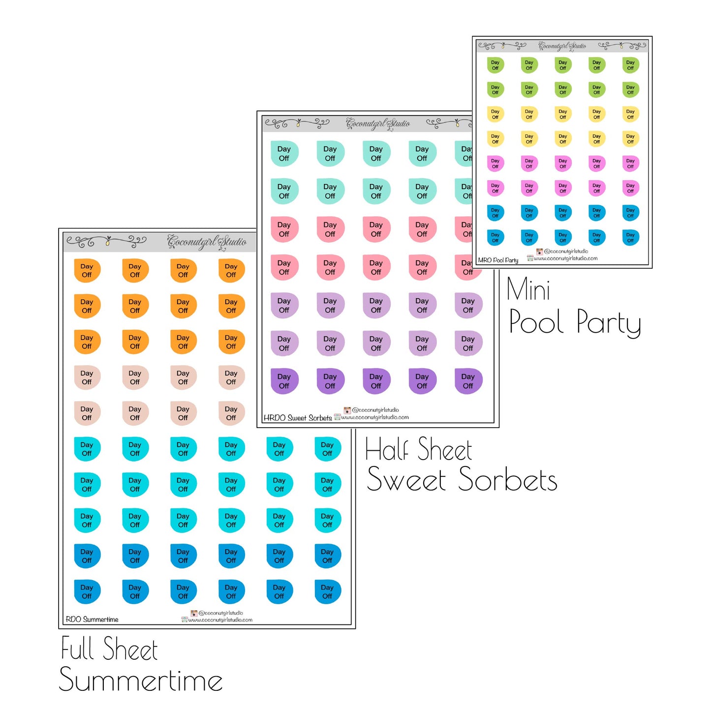 Day Off Round Corner planner stickers Work / School