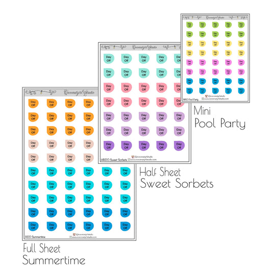 Day Off Round Corner planner stickers Work / School