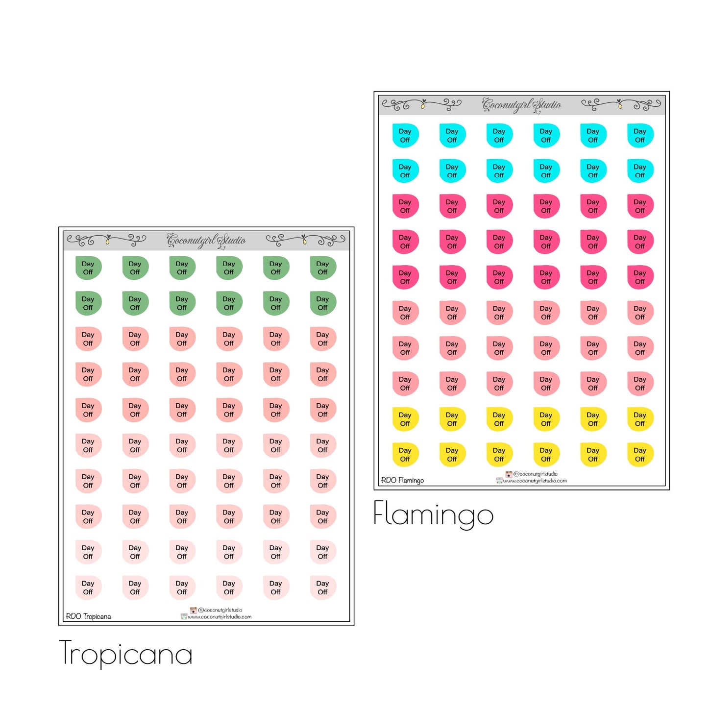 Day Off Round Corner planner stickers Work / School