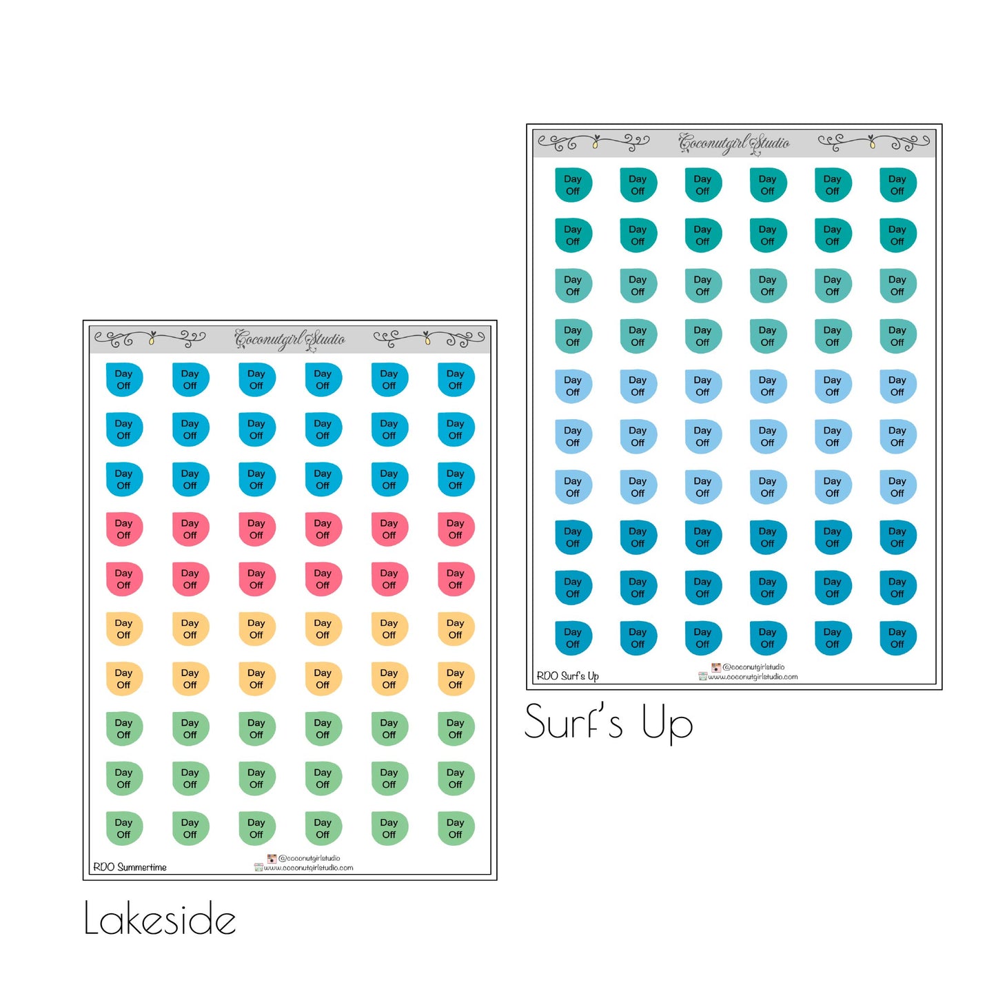 Day Off Round Corner planner stickers Work / School