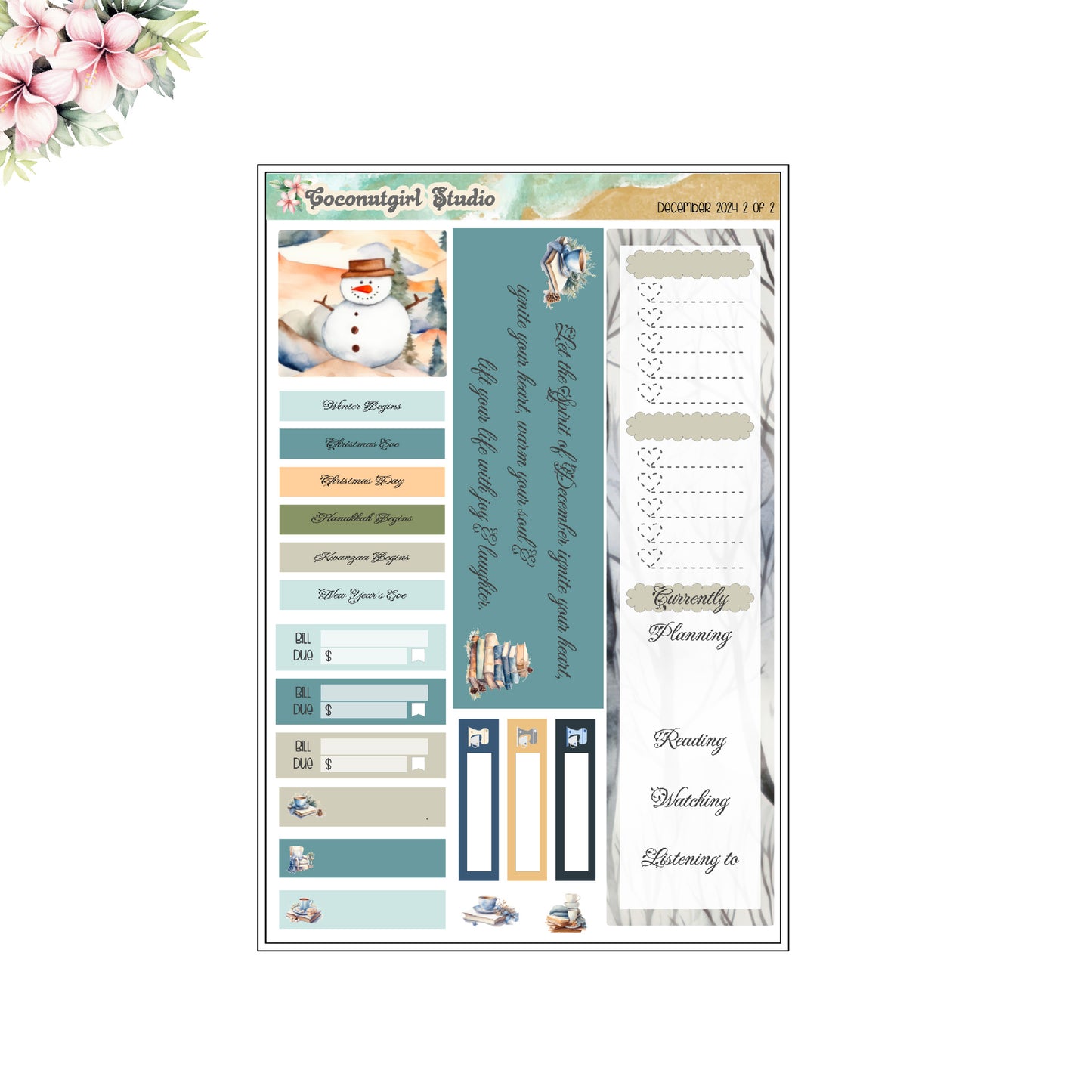 December Monthly Overview Kit