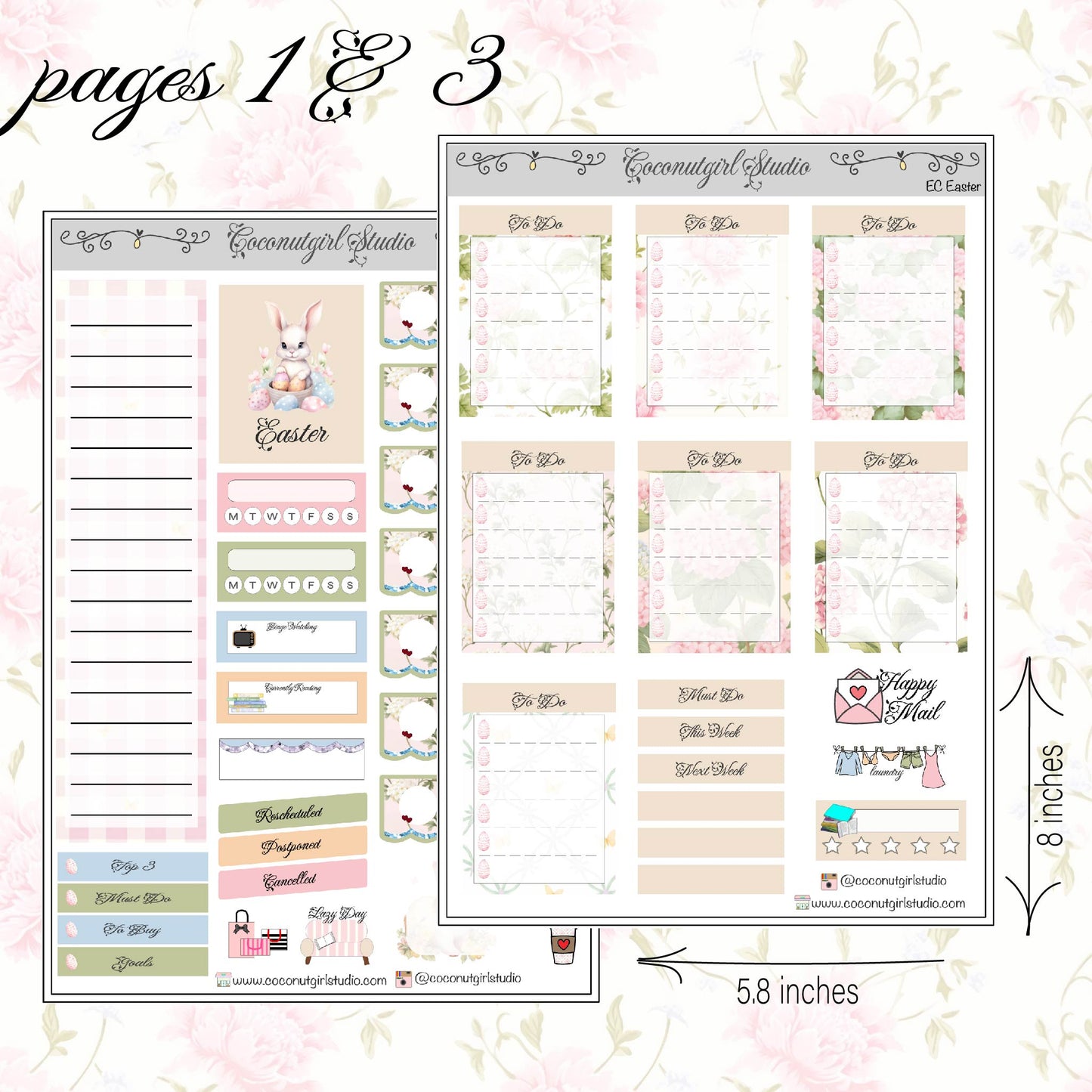 Easter Weekly Kit planner stickers