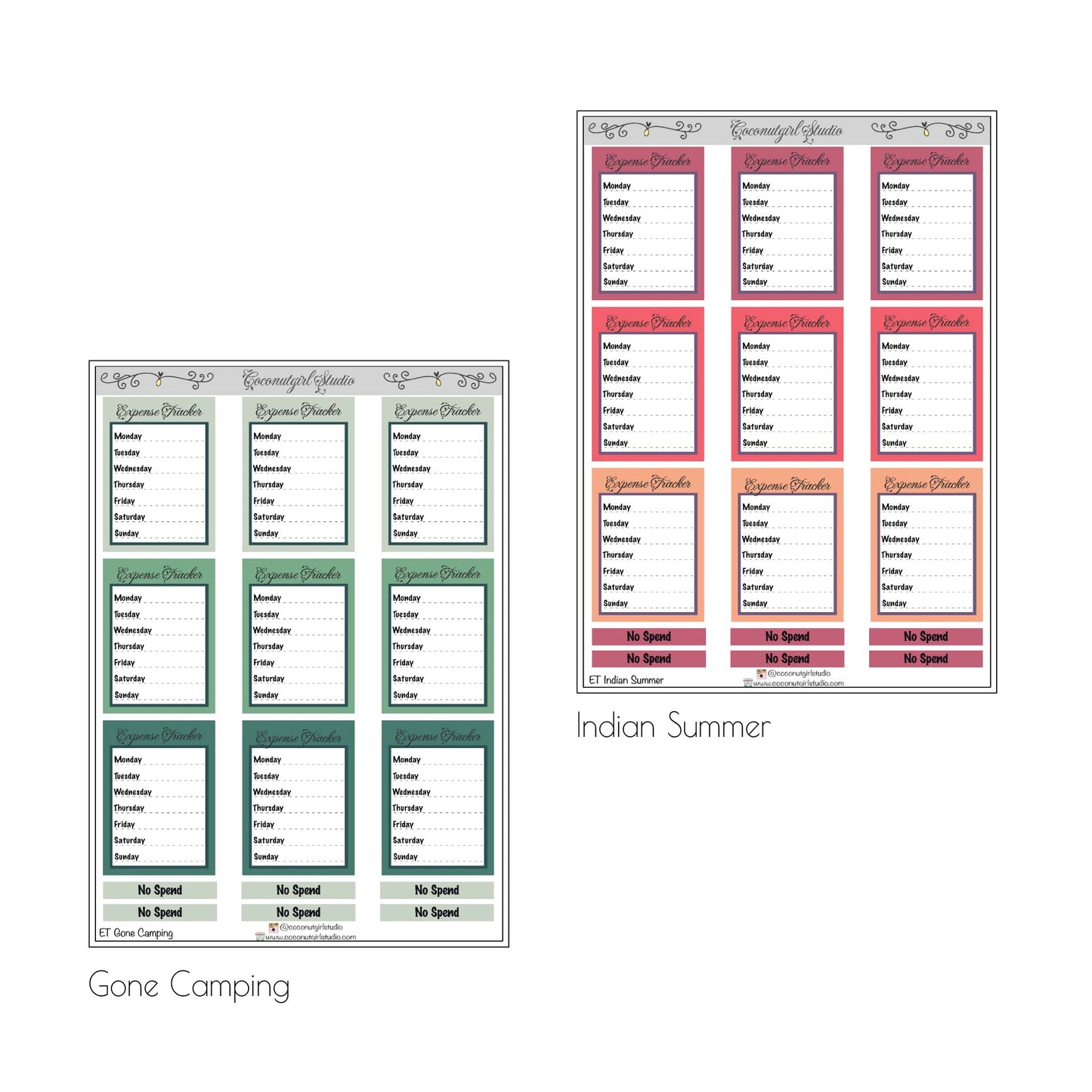 Expense Tracker Planner stickers Financial