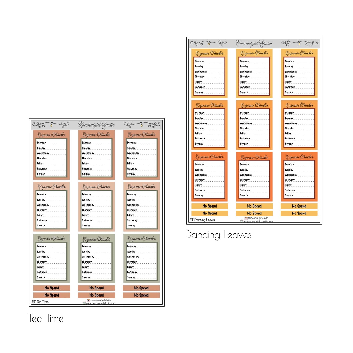 Expense Tracker Planner stickers Financial