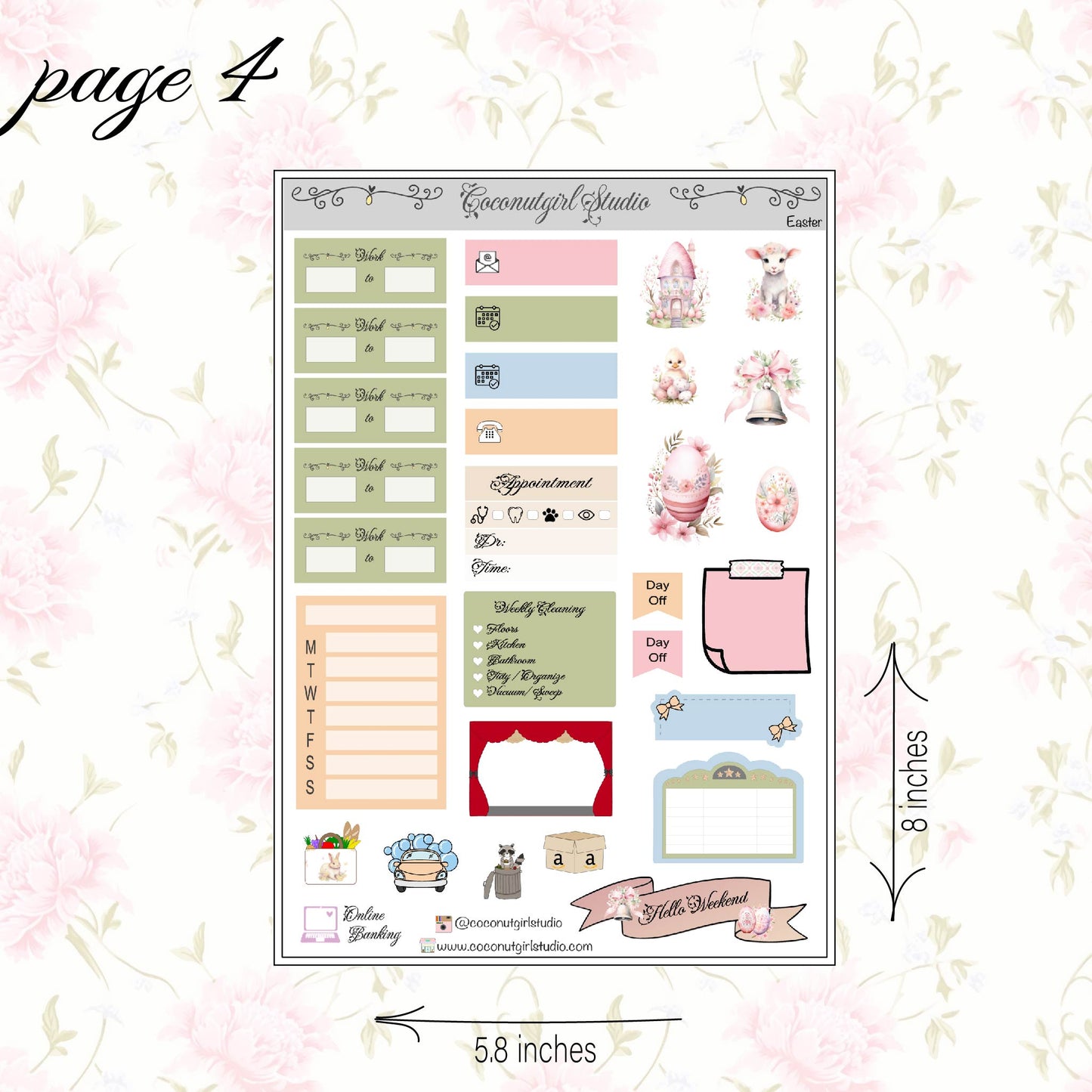 Easter Weekly Kit planner stickers