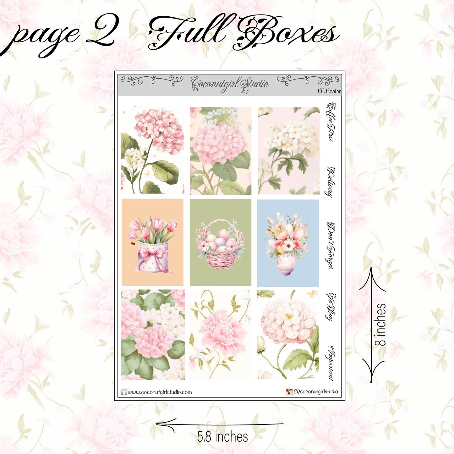 Easter Weekly Kit planner stickers