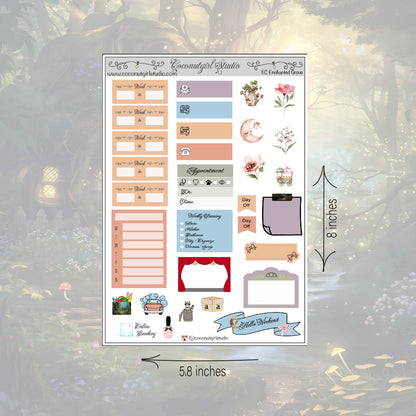 Fairy Inspired Weekly Kit Planner Stickers | Whimsical & Magical Planning | Enchanted Grove