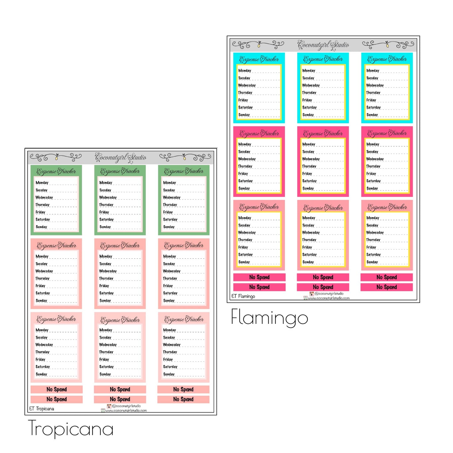 Expense Tracker Planner stickers Financial