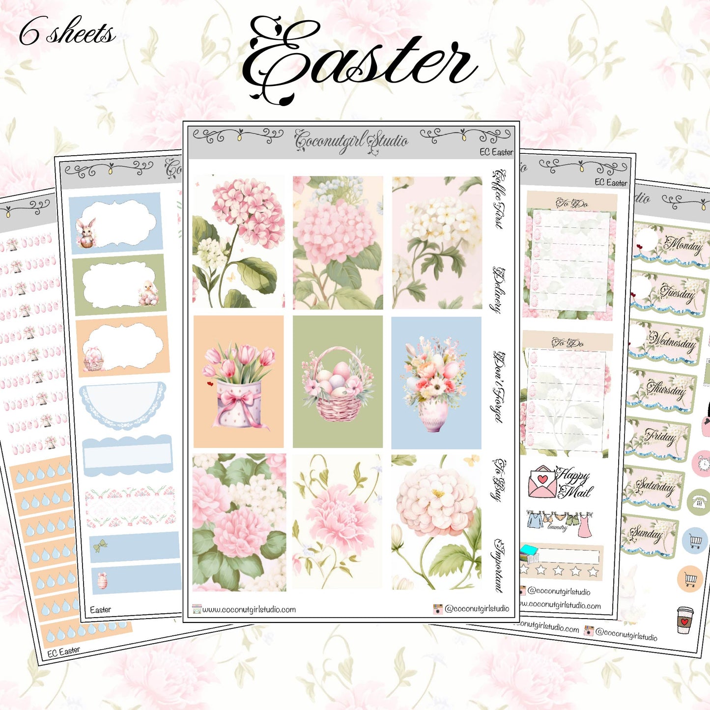 Easter Weekly Kit planner stickers