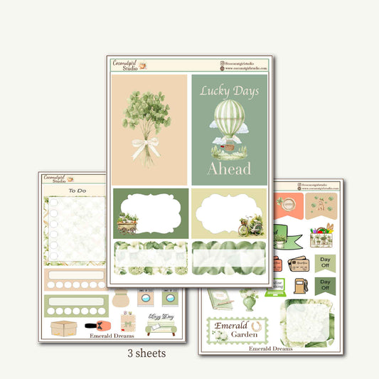 Two Dollar Tuesday Planner Stickers | Decorative Stickers, Functional Planner Stickers | Limited Time $2 Deal | Emerald Garden