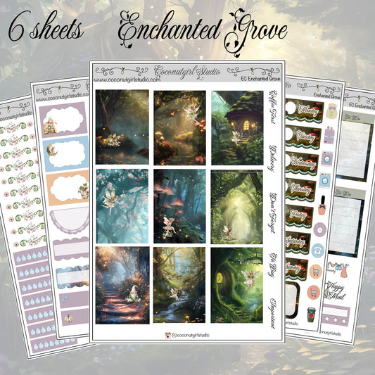 Enchanted Grove Weekly Kit planner stickers