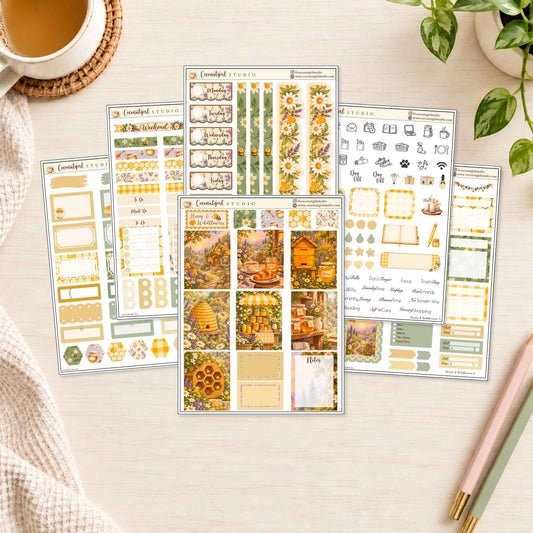 Honey & Wildflowers Weekly Planner Sticker Kit