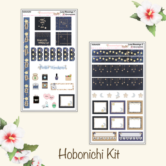 Celestial Weekly Kit Planner Stickers | Starry Night Planning Decor Luna Blessings