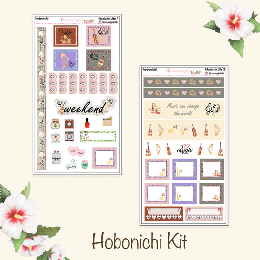 Music & Instruments Weekly Kit – Planner Stickers for Musicians & Music Lovers Music is Life