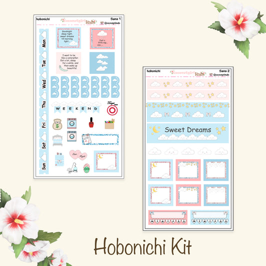 Cloud Themed Weekly Kit Planner Stickers | Dreamy Sky Planning Decor Sans