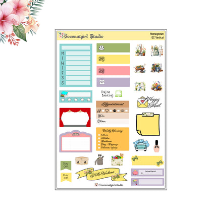Spring Gardening Weekly Kit Planner Stickers | Floral Garden Planning Set | Homegrown