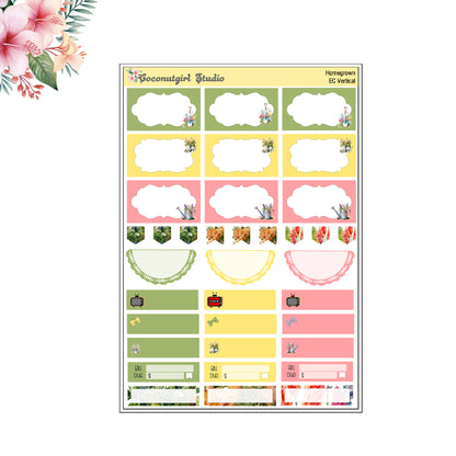 Spring Gardening Weekly Kit Planner Stickers | Floral Garden Planning Set | Homegrown
