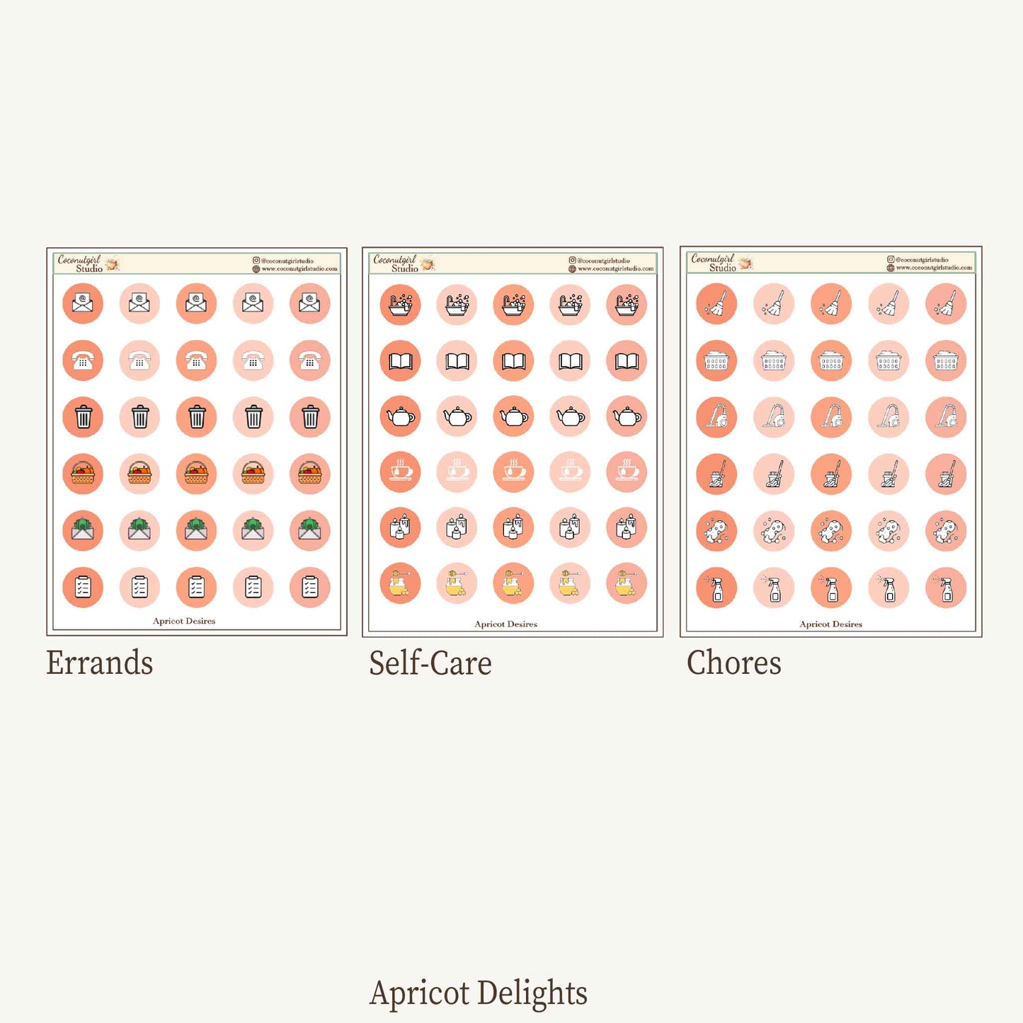 Two Dollar Tuesday Planner Icon Stickers – Errands, Self-Care & Chores Sheets