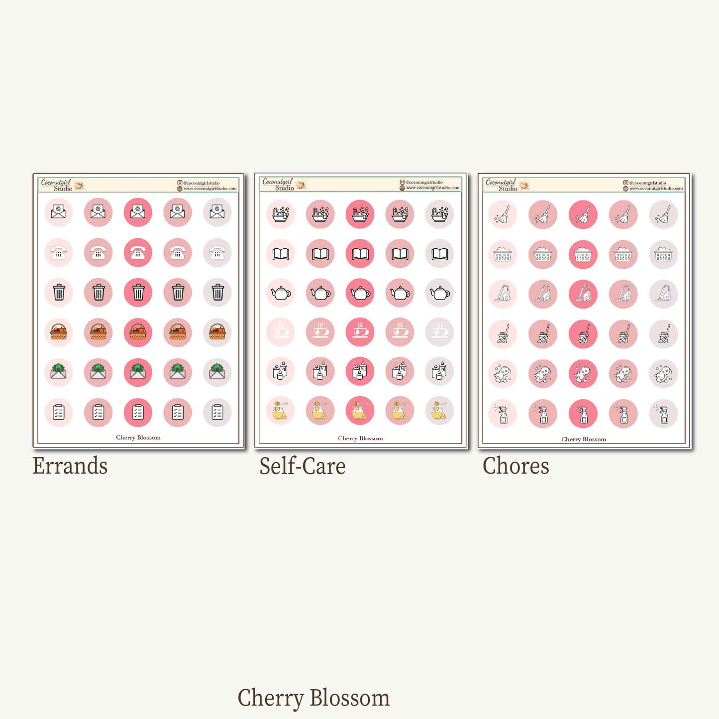 Two Dollar Tuesday Planner Icon Stickers – Errands, Self-Care & Chores Sheets