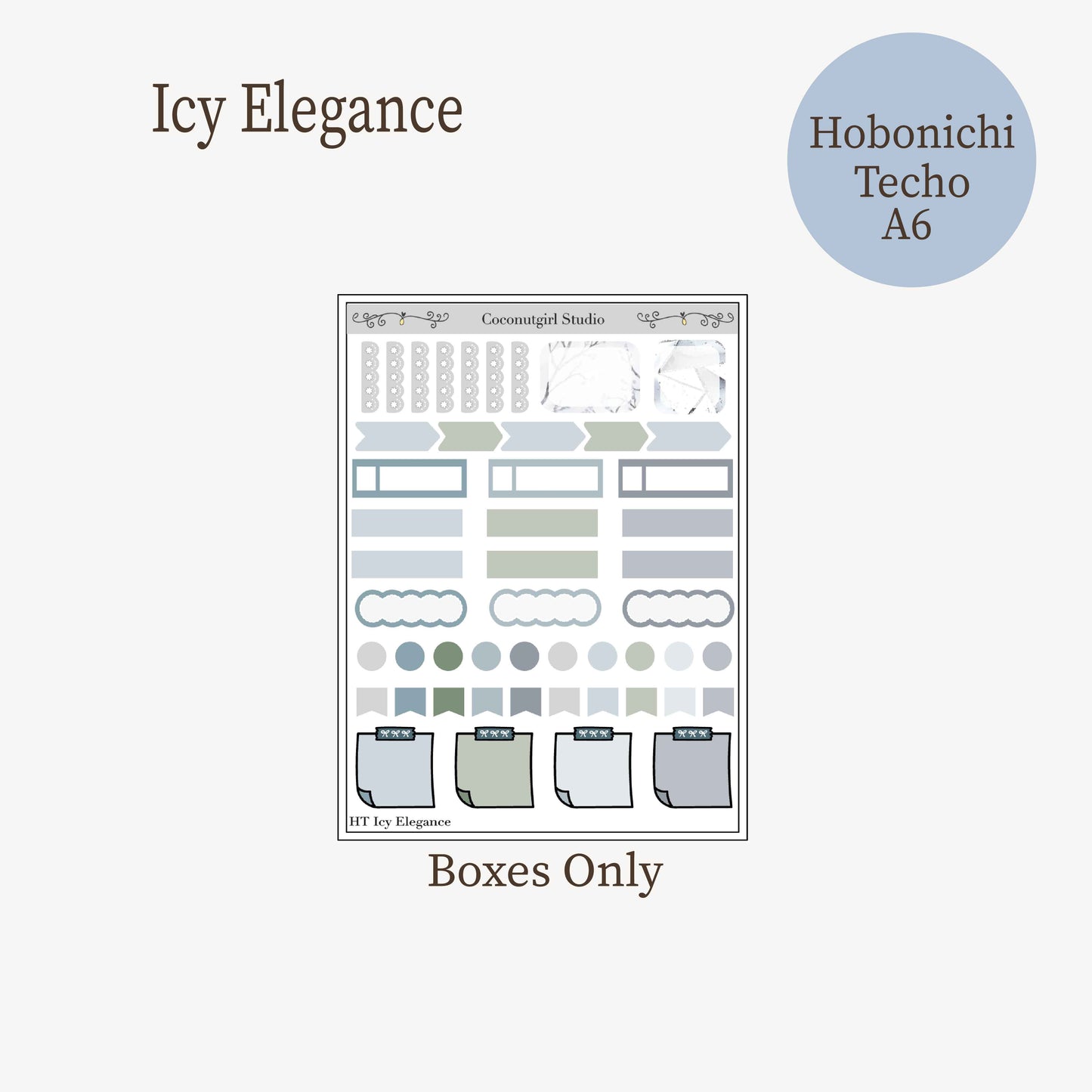 Icy Elegance | Hobonichi techo A6  Winter Weekly Planner Sticker Kit