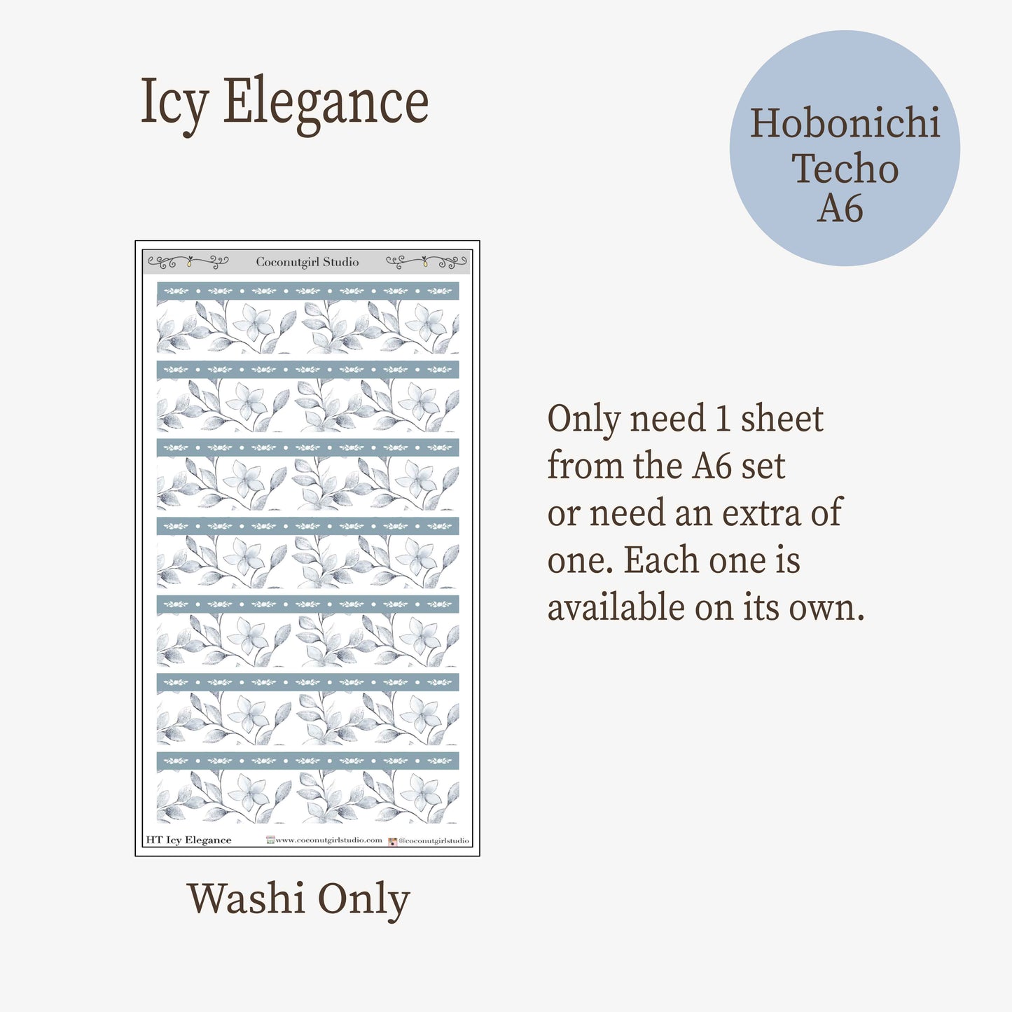 Icy Elegance | Hobonichi techo A6  Winter Weekly Planner Sticker Kit