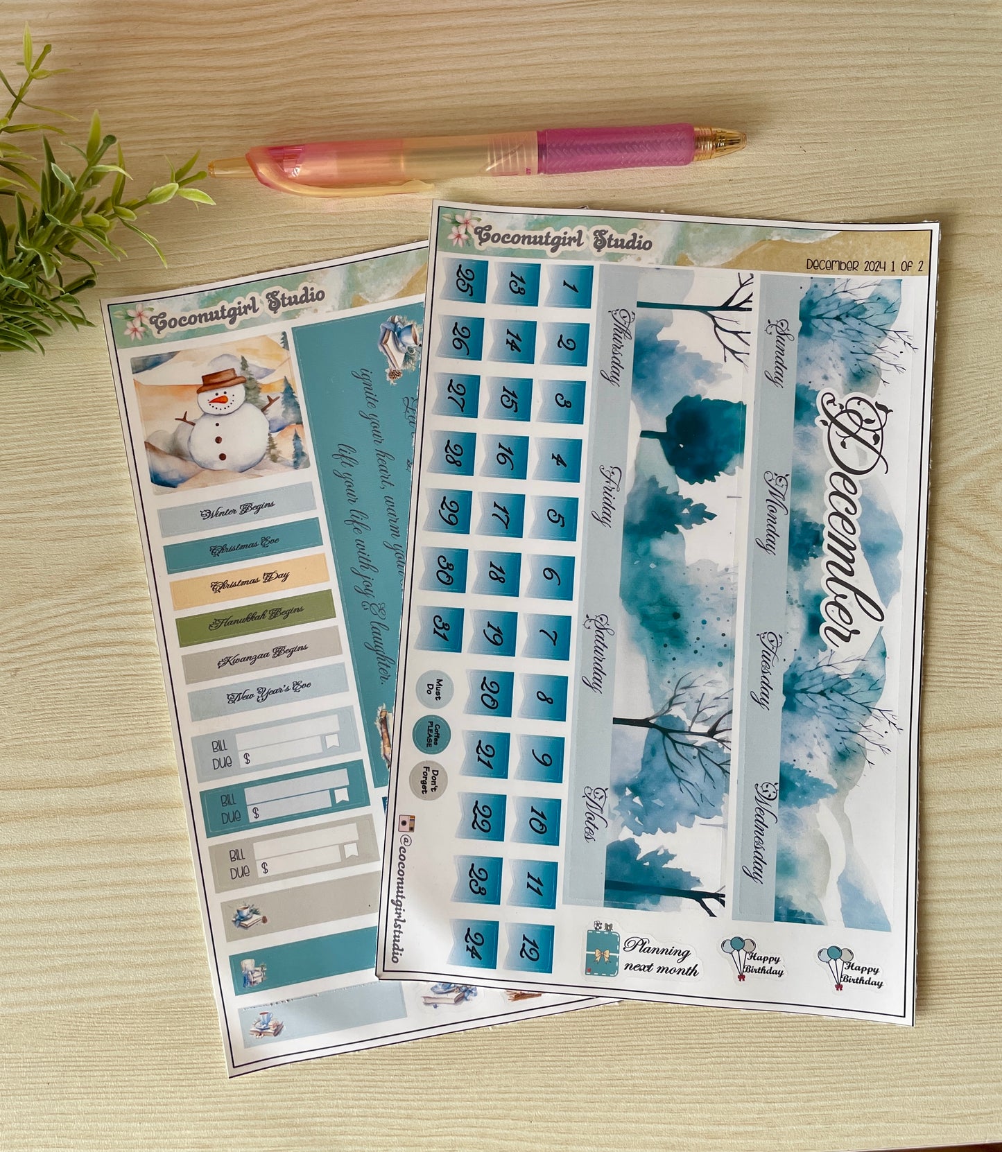 December Monthly Overview Kit