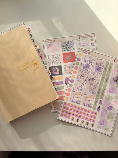 May Monthly Overview Kit | Floral EC Vertical Planner Stickers | Hobonichi Cousin | Hobonichi Weeks | Hobonichi Techo A6