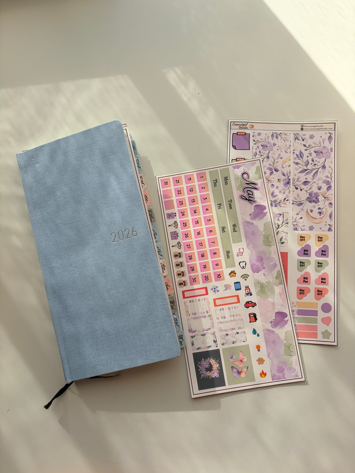 May Monthly Overview Kit | Floral EC Vertical Planner Stickers | Hobonichi Cousin | Hobonichi Weeks | Hobonichi Techo A6