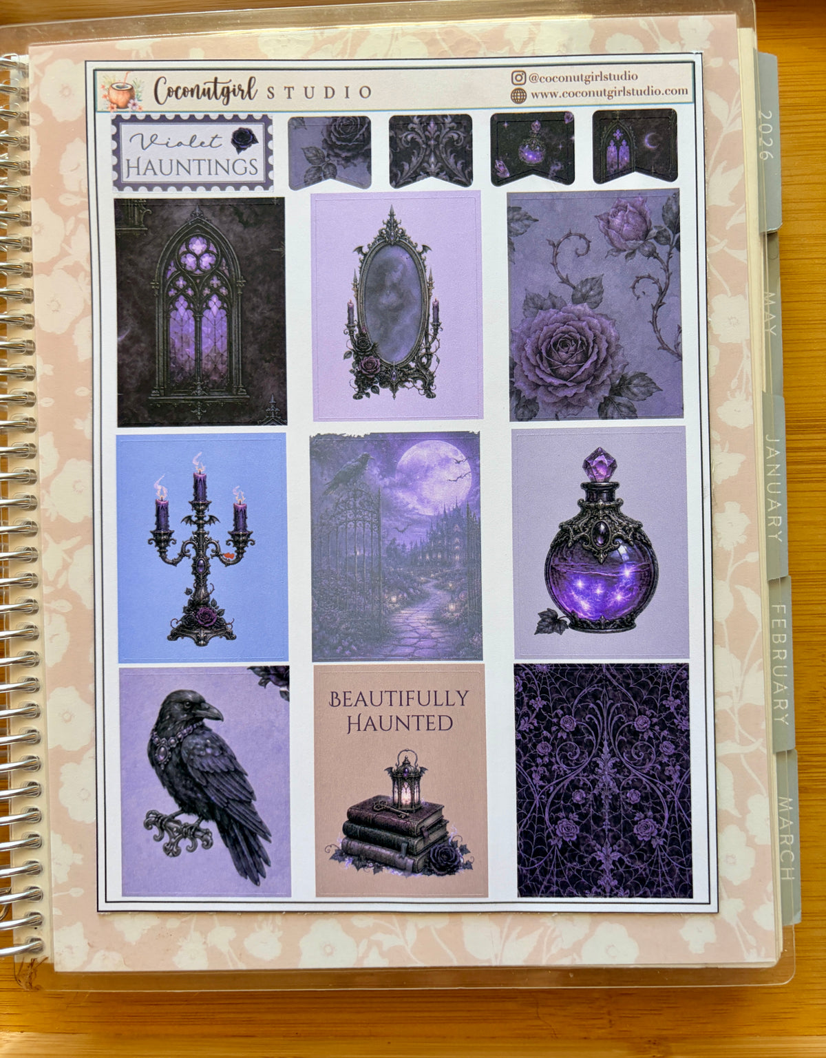 Violet Haunting Gothic Halloween Planner Sticker Kit