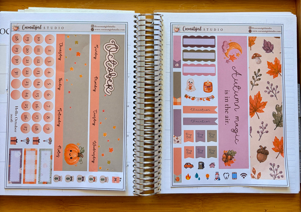 October Autumn Magic Monthly Overview Sticker Kit