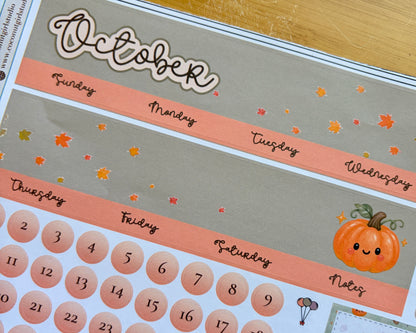 October Autumn Magic Monthly Overview Sticker Kit