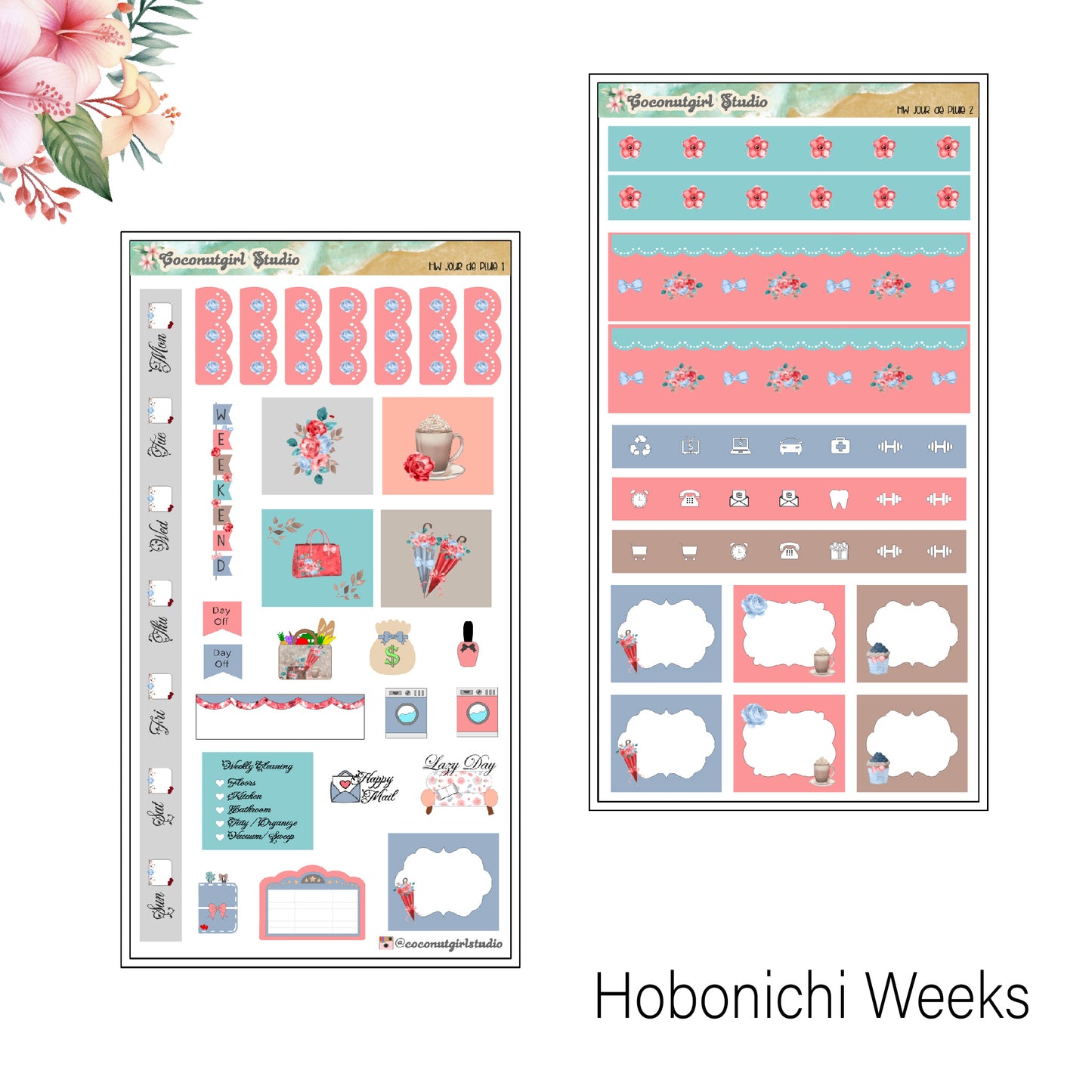 Rainy Days Weekly Kit Planner Stickers | Cozy Weather Planning Set | Jour de Pluie