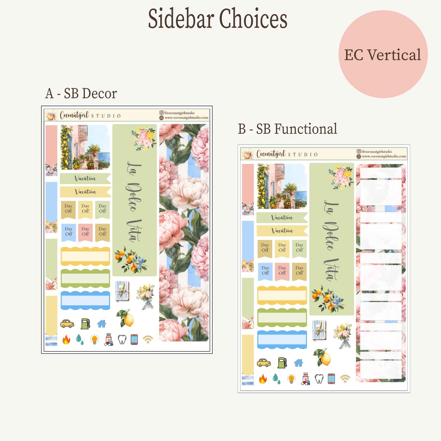July 2026 Monthly Overview Kit |  Summer Lemon Planner Stickers