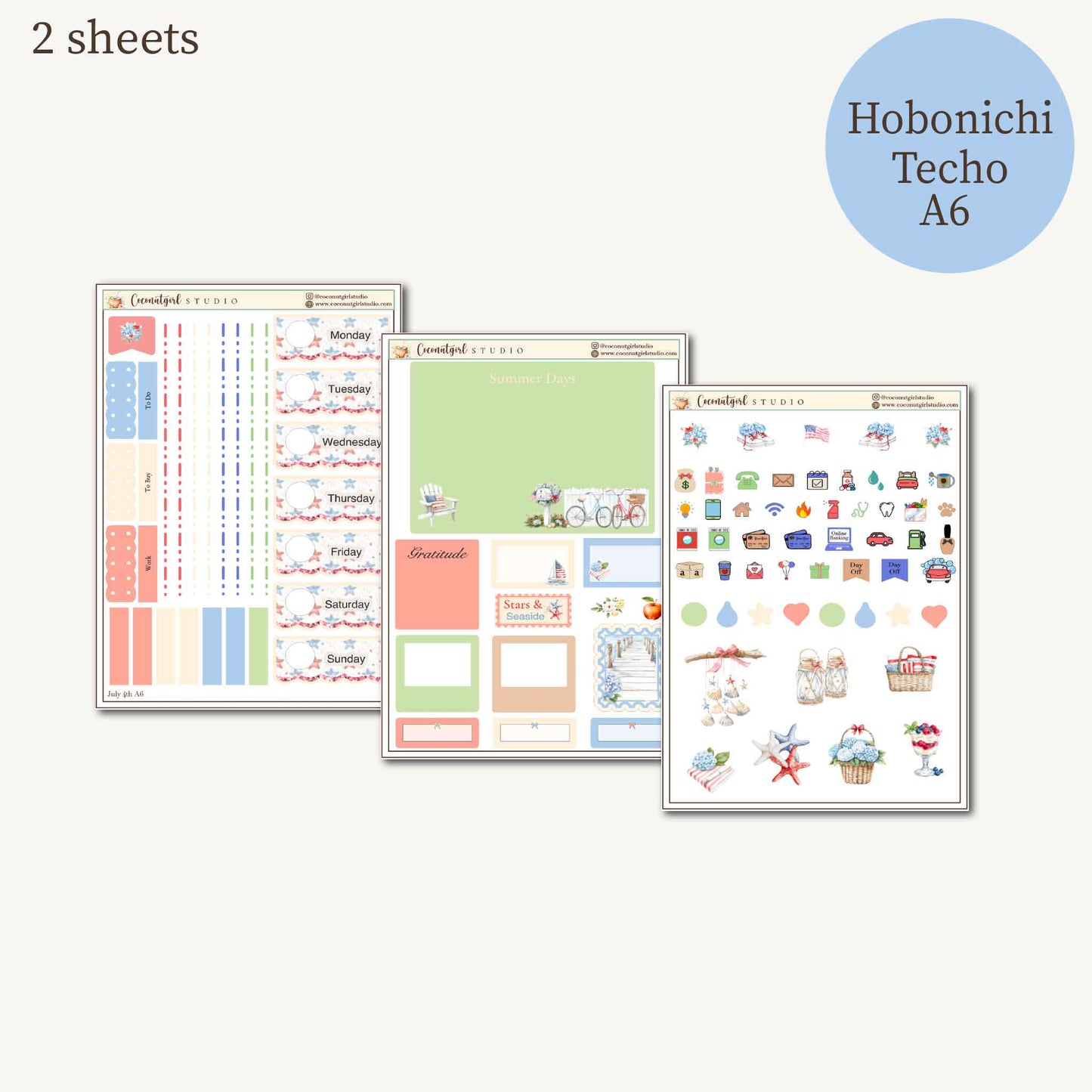 Stars & Seaside | Coastal Summer Planner Sticker Kit