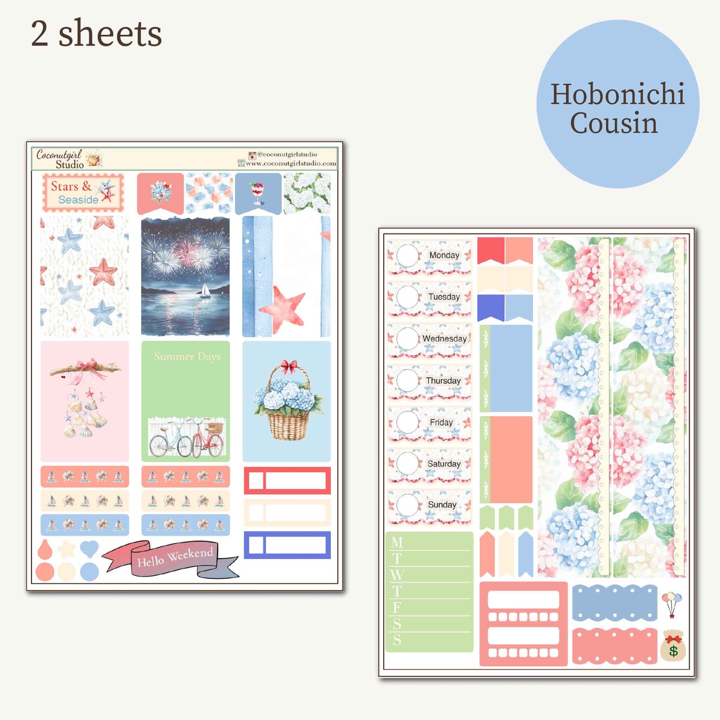 Stars & Seaside | Coastal Summer Planner Sticker Kit