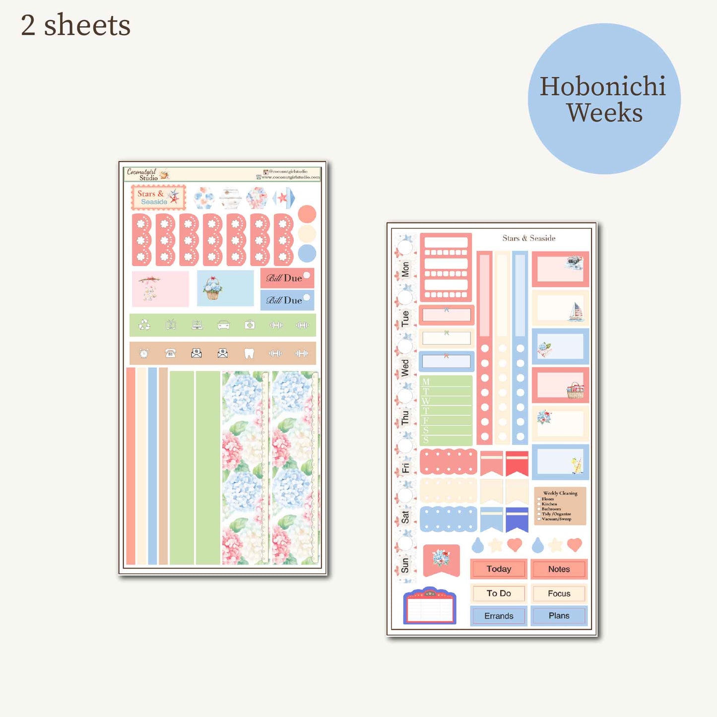 Stars & Seaside | Coastal Summer Planner Sticker Kit