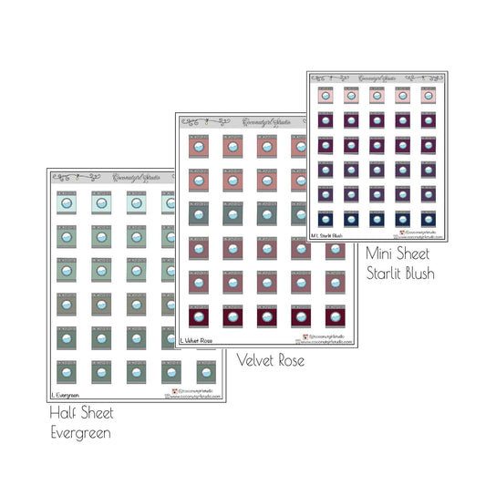 Laundry Planner Stickers | Wash Dry Fold Cleaning Planner Stickers | Laundry