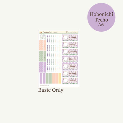 Lavender Dreams Planner Sticker Kit | Floral Planner Stickers | Hobonichi Techo A6