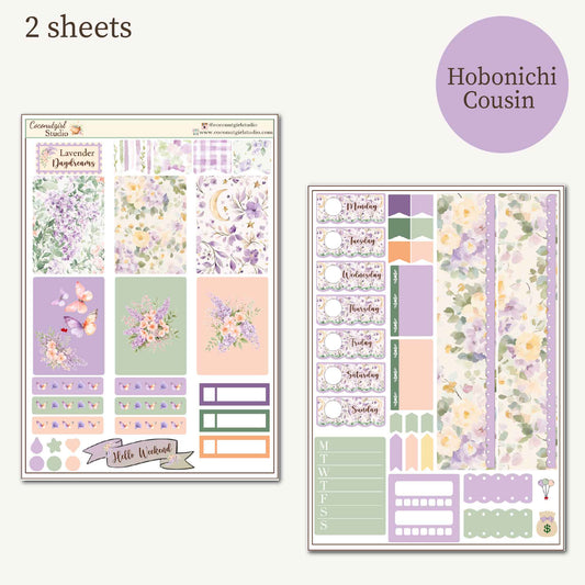 Lavender Dreams Planner Sticker Kit | Floral Planner Stickers | Hobonichi Cousin