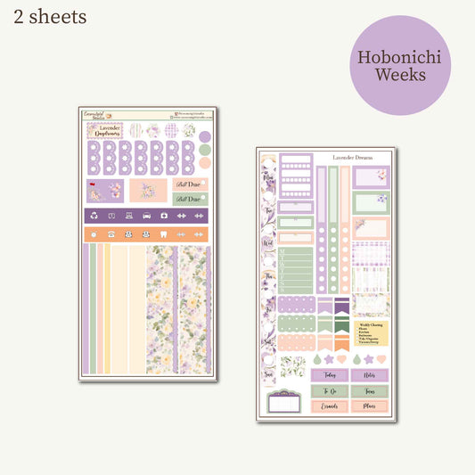 Lavender Dreams Planner Sticker Kit | Floral Planner Stickers