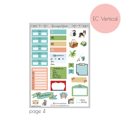 Serene Weekly Kit Planner Stickers | Peaceful Nature Planning Lakeside Retreat