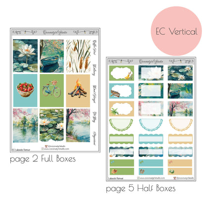 Serene Weekly Kit Planner Stickers | Peaceful Nature Planning Lakeside Retreat