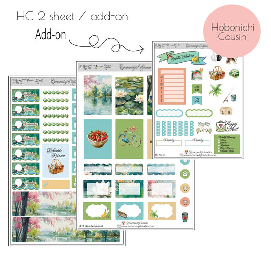 Serene Weekly Kit Planner Stickers | Peaceful Nature Planning Lakeside Retreat